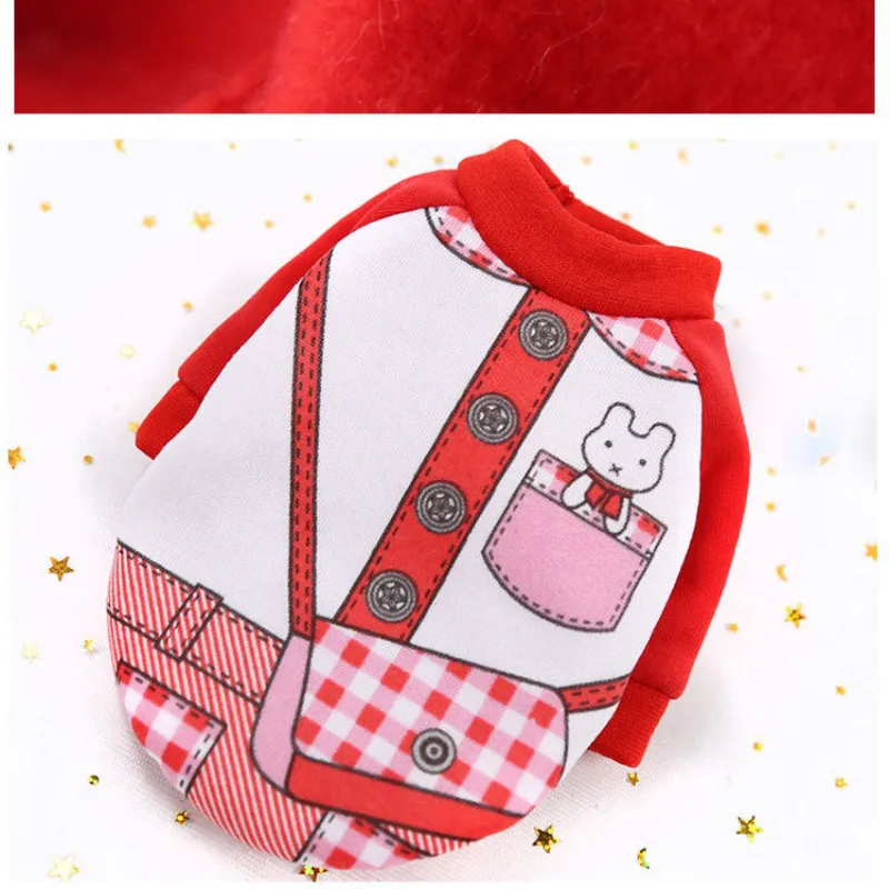 

Cartoon Dog Clothes Two-legged Cute Dogs Hoodies Messenger Bag Warm Small Teddy Puppy Autumn Winter Print Girl Ropa Para Perro