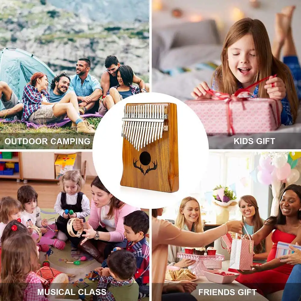 

17 Keys Kalimba Musical Instrument Kids Thumb Piano Finger Beginners Portable Thumb Piano Music Training Instruments Child Gift