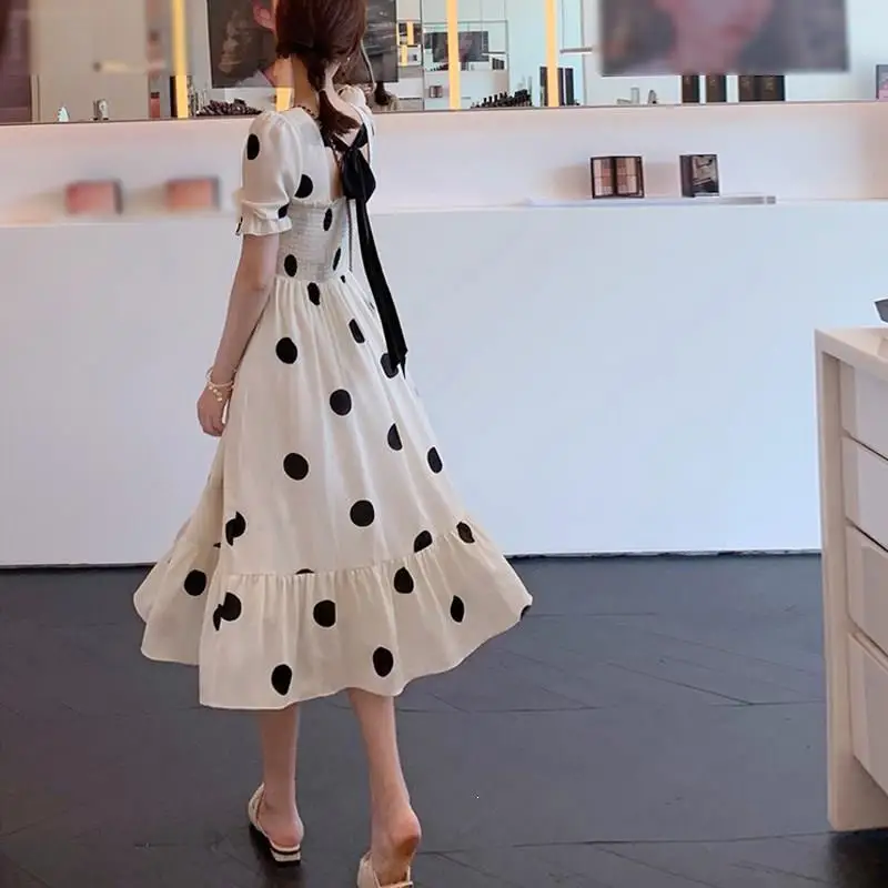 2019 женское шифоновое платье с кружевным бантом на спине повседневное пляжное