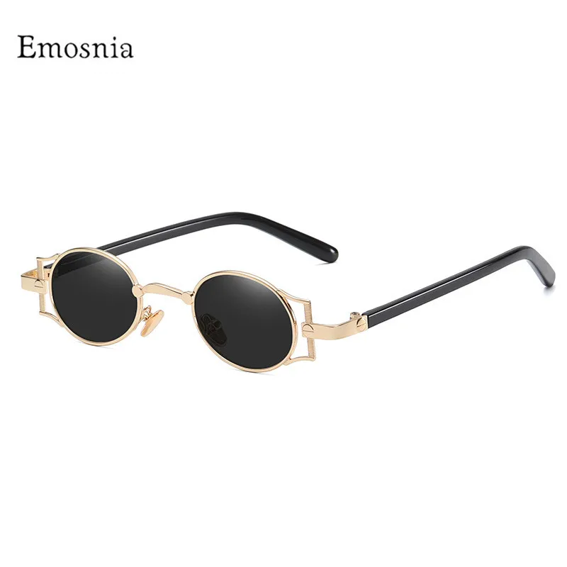 

Emosnia New Fashion Gothic Steampunk Round Sunglasses Women Men Brand Design Small Frame Vintage Small Circle Sun Glasses UV400