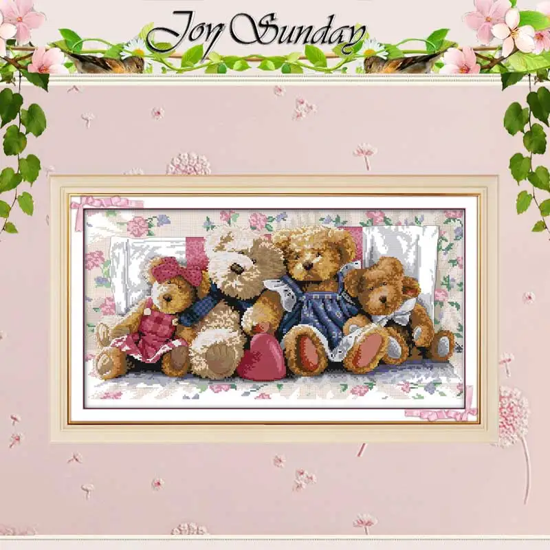 Вышивка крестиком Bear Family(1) наборы для вышивки 11 14 карат оптовая продажа китайских