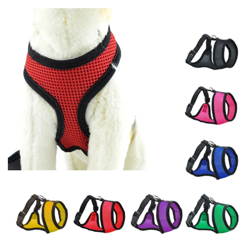 

Vest Walking Lead Leash Cat Dog Adjustable Harness Puppy Dogs Collar Soft Breathable Polyester Mesh Harness For Small Medium Pet