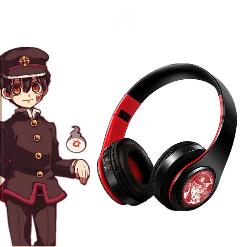 

Аниме Косплей Реквизит Hanako-kun в туалетной обложке Bluetooth стерео Складная гарнитура Регулируемые наушники портативные беспроводные наушники