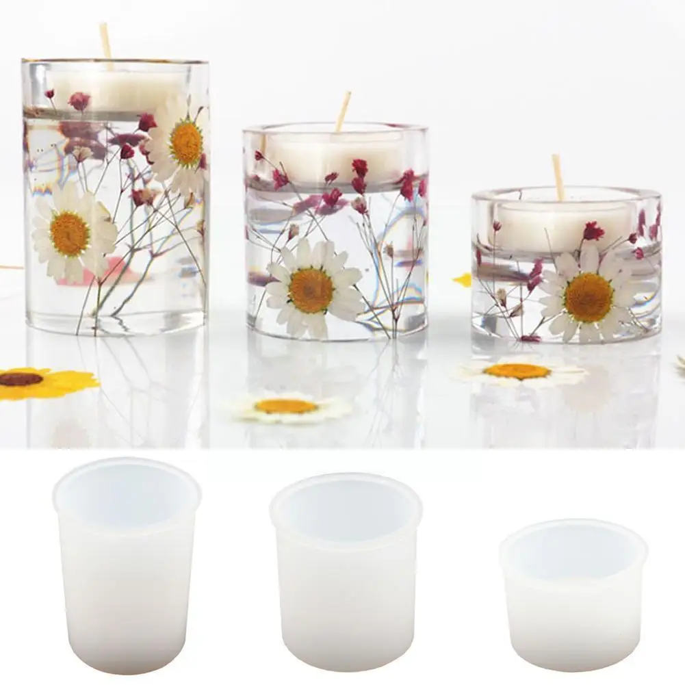 

Candle Holder Crystal Epoxy Resin Mold DIY Aromatherapy Mold Crafts Candle Resin Decor Mold Handmade Silicone Tray Home L8A8