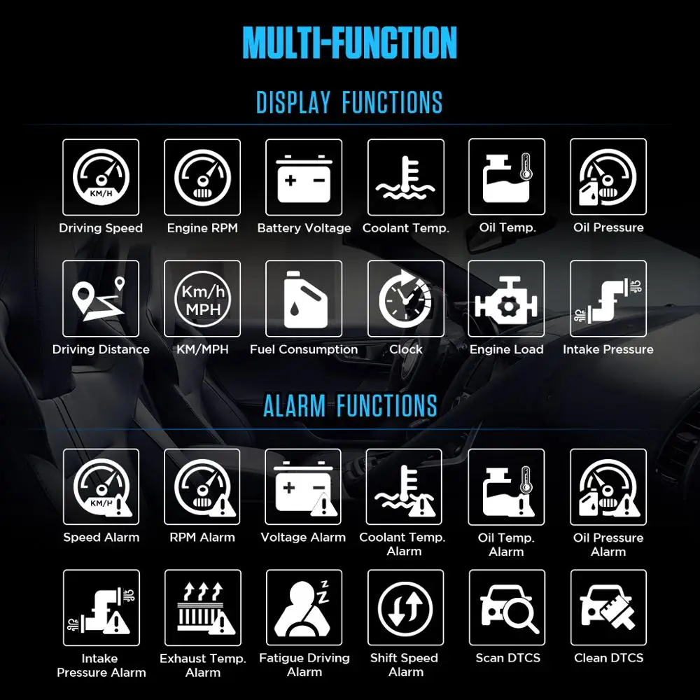 Автомобильный компьютер AUTOOL X50 Pro 12 В HUD OBD2 II индикатор обнаружения неисправности