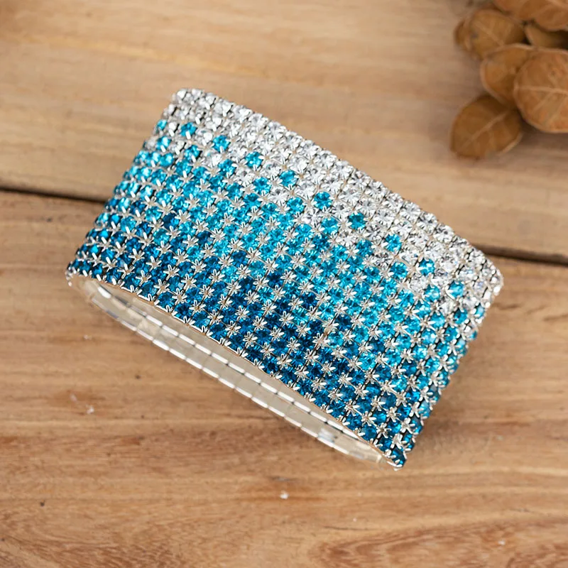 Женский браслет с кристаллами 12 рядов|Браслеты| |