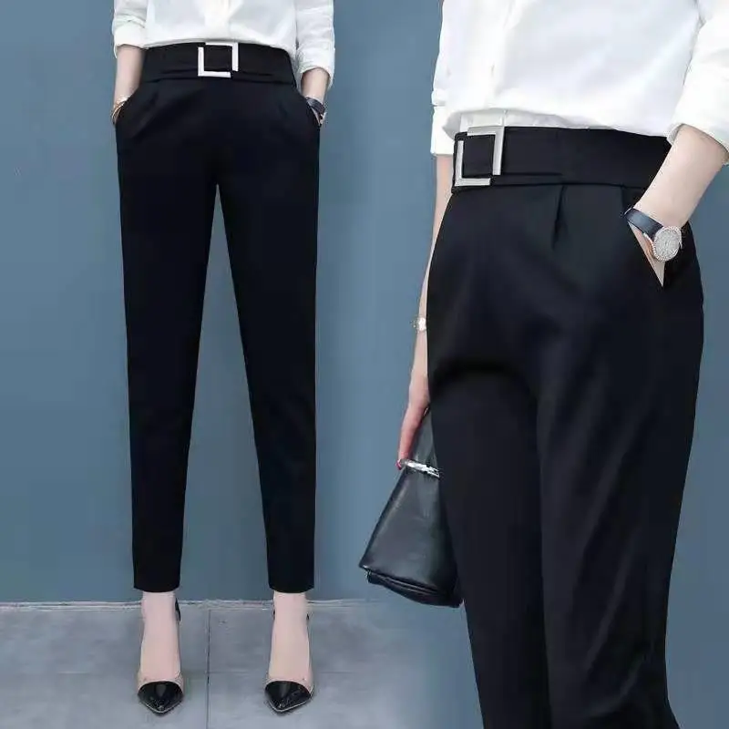 Новинка 2019 женские повседневные офисные брюки-карандаш милые облегающие