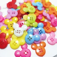 50pcs mix color cartoon mickey head plastic buttons child apparel supplies sewing accessories 20mm