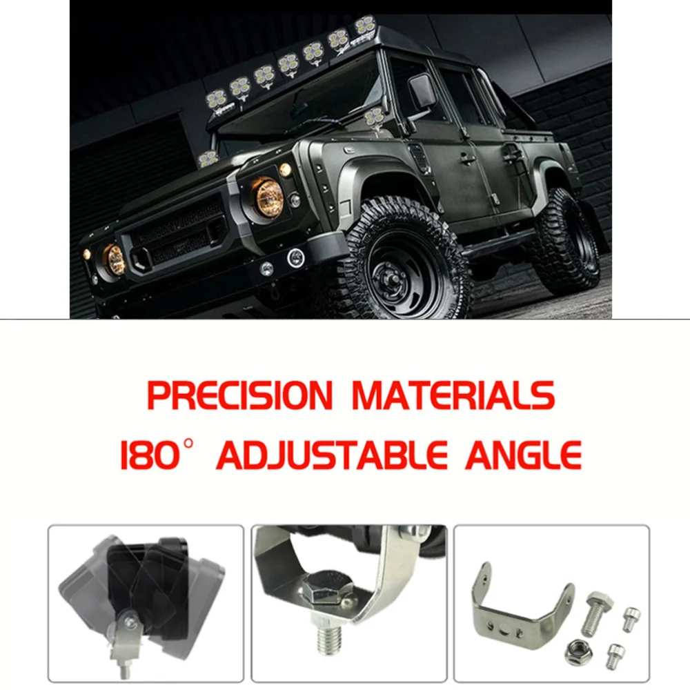 

1Pc Square Light Car Four LED Light High Power Car Light Wide Range High Power Driving Fog Lights (Assorted Color 40W 4LED 9-80V