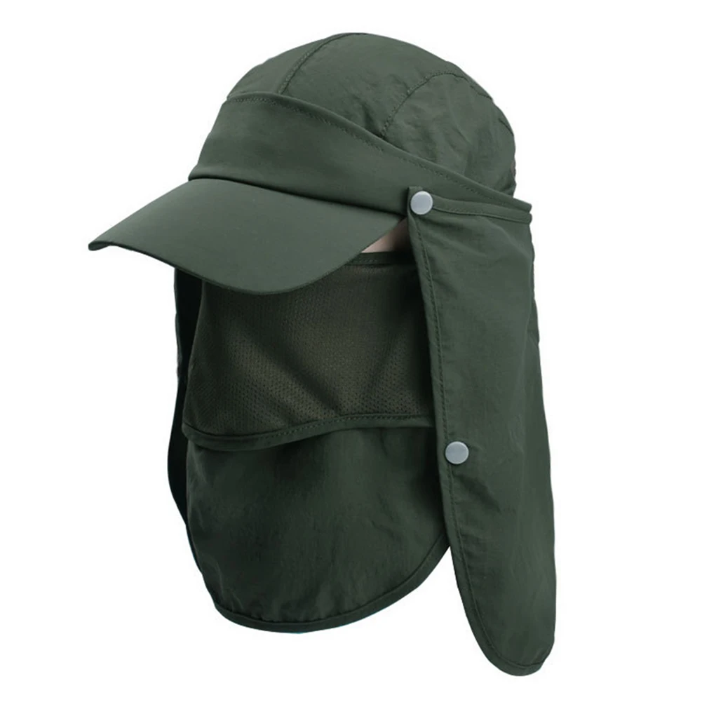 Дышащая Солнцезащитная шляпа рыболовная со съемным воротником и откидной