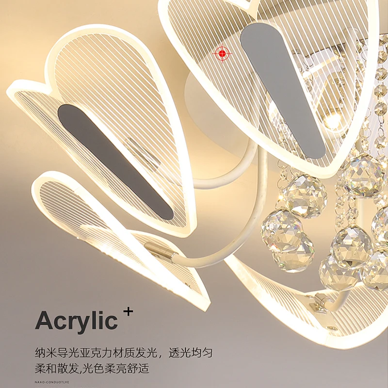 Modern heart-shaped crystal LED ceiling light living room decor lighting master bedroom dining lamp | Лампы и освещение