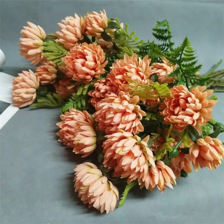 Поддельные короткие Стволовые календулы(3 головки/шт) 21,2" Длина искусственная Хризантема для свадьбы дома декоративные искусственные цветы