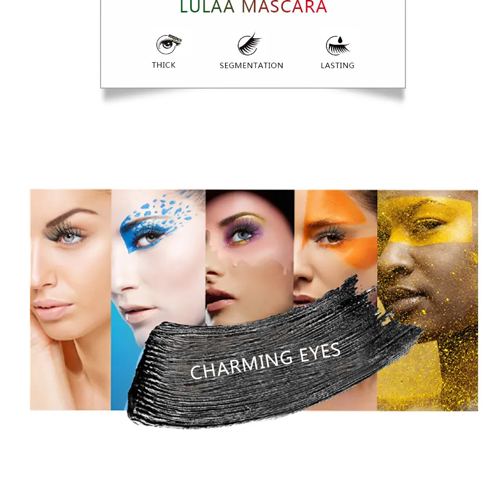 Волоконные ресницы Толстая Удлиняющая Водостойкая тушь для ресниц Длинная