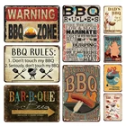 Металлическая пластина Pop BBQ Zone, Жестяная Табличка в стиле ретро, задний двор, бар, сад, Декор, таблички, винтажные правила барбекю, металлический постер, аксессуары для дома