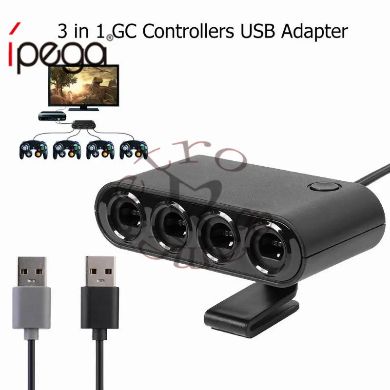 4 порта USB GC адаптер контроллера с держателем стойки подходит для консоли Nintendo Switch
