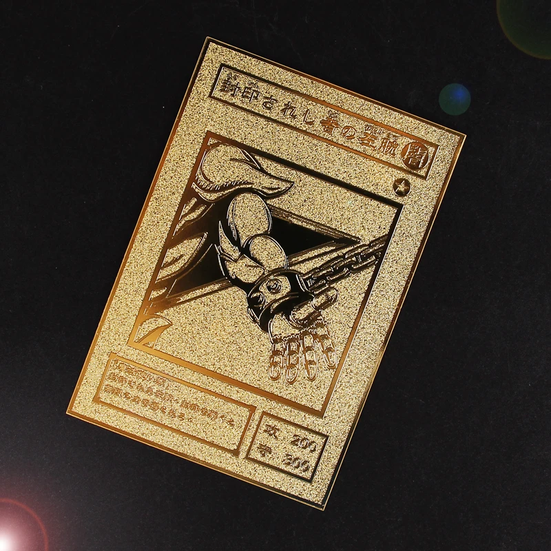 Yu Gi Oh Exodia The forbident A Japanese аниме с золотой картой, коллекция фигурок, надпись Exodia, металлическая карта, детская игрушка в подарок