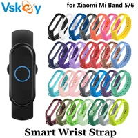 100pcs for xiaomi mi band 6 wrist strap smart wristband silicone bracelet straps replacement accessories for miband 5 case