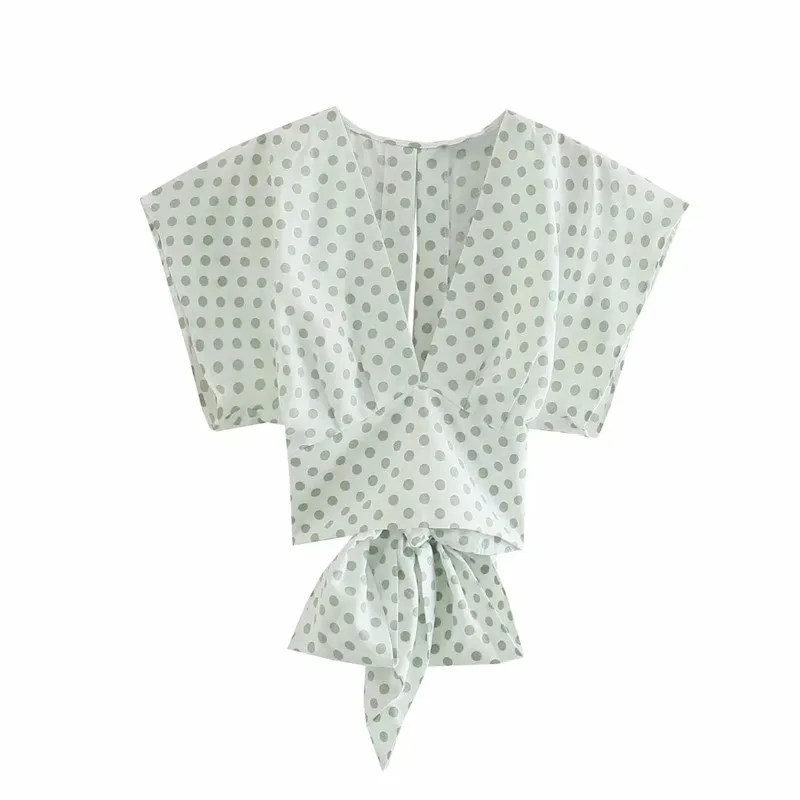 

Женский Повседневный костюм в горошек ZA, Элегантный Приталенный бант в европейском и американском стиле, лето 2021