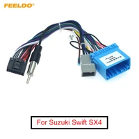 feeldo 5pcs car audio 16pin adaptor wiring harness for suzuki swift sx4 2006 stereo install aftermarket power calbe