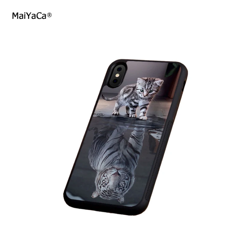 Мягкие чехлы MaiYaCa с белым тигровым котом для телефонов apple iPhone 11 pro max 5s SE 6 6s plus 7 7plus 8