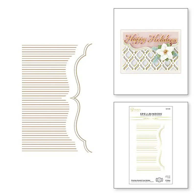 

Christmas Pinstripe Bracket Card Builder Hot Foil Scrapbooking Card Stencil Paper Cards Handmade Album 2021 New Arrival
