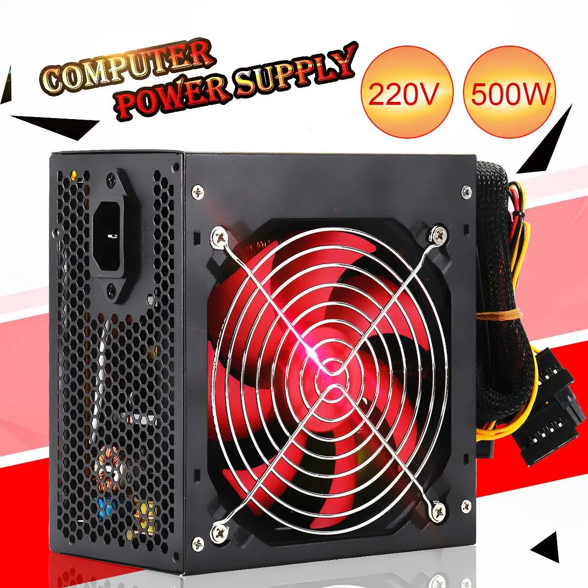 Настольный Мощность 400 W/500 Вт тихий Мощность зарядное устрйство, напряжением 12В ATX BTC Питание SATA 20PIN+ 4PIN Питание компьютера для Intel AMD