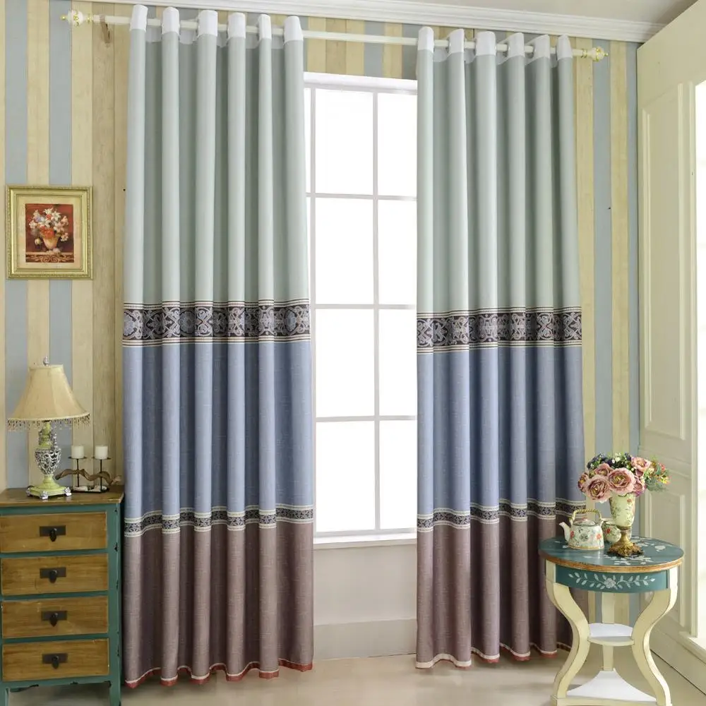 Простой дизайн напечатаны затемнение занавес слепое современный занавес|printed