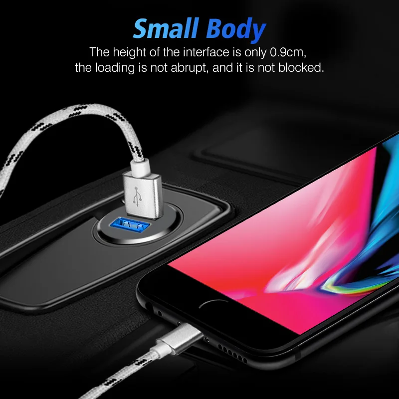 ANKNDO Мини Автомобильное зарядное устройство для телефона с двумя портами USB 2