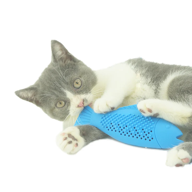 Pet Cats Chew Toys Dog Cute Fish Shaped Cat Toothbrush Toy Teeth Cleaning Stick Interactive KittenFunny | Дом и сад