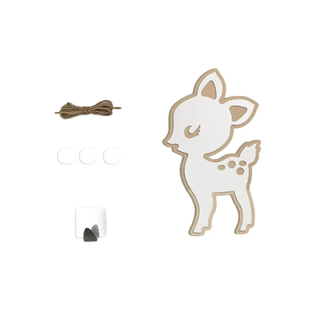 Прекрасный дизайн в форме животного зеркало деревянная Наклейка на стену с