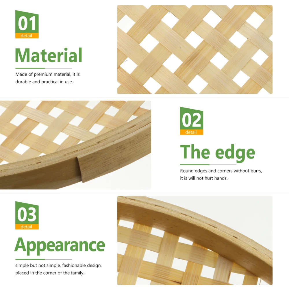 

Bamboo Weaving Basket Multi-purpose Bamboo Sieve Practical Bamboo Sieve