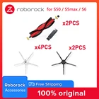 Набор запасных щеток для чистки Roborock, щетки для Roborock S50, S5max , S6 : 4 шт ., белые щетки , 2 шт ., черные щетки