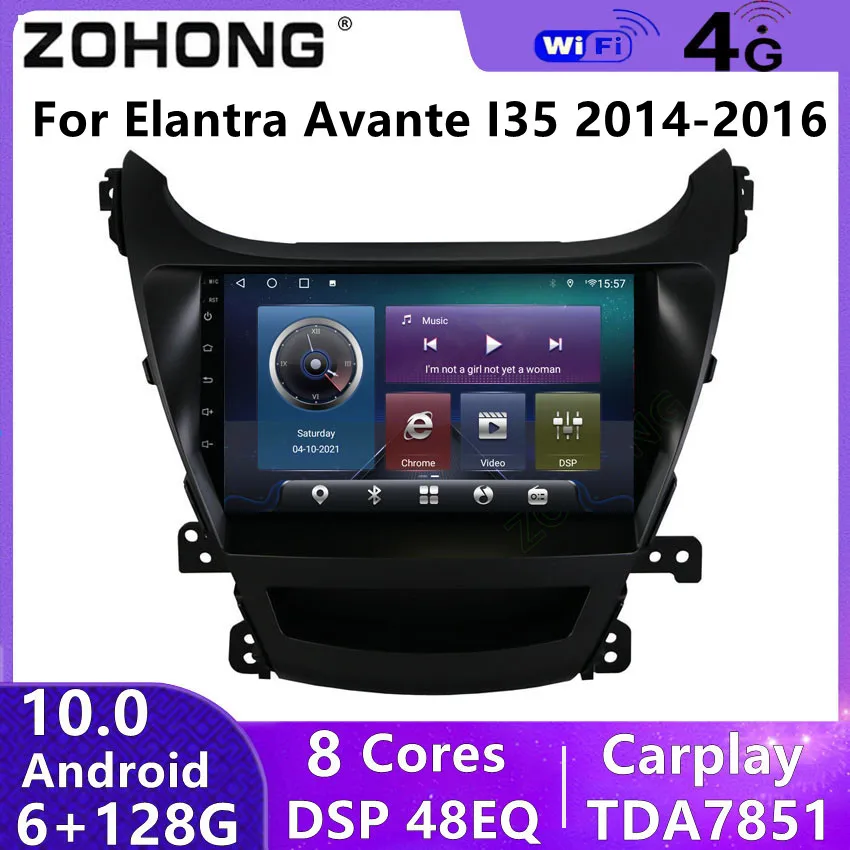 DSP 4G Android 10 для Hyundai Avante Elantra I35 2014 2016 GPS навигация автомобильный радиоприемник