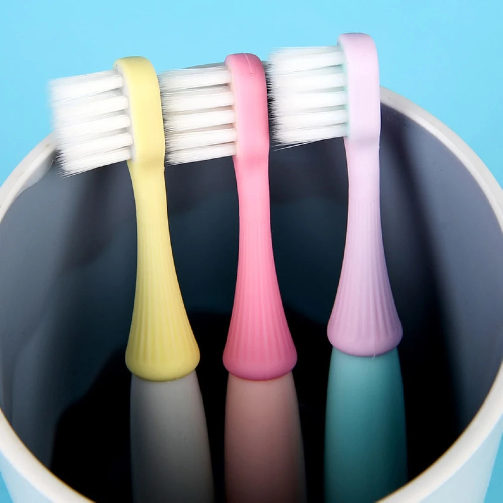 Cepillos de dientes suaves con forma de seta para ni&ntilde;os, suministros de limpieza Dental, cuidado bucal, 3 piezas-3