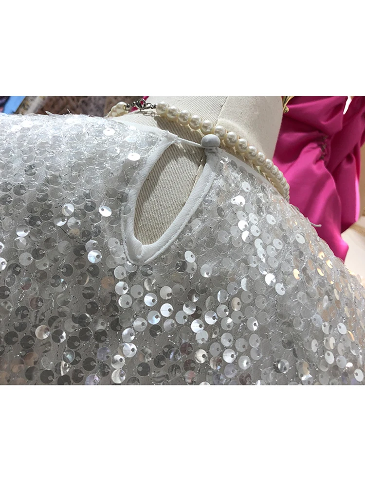 

Free shipping round neck pullover sequin top two-piece suit women's autumn new style + high waist sequined hip skirt suit