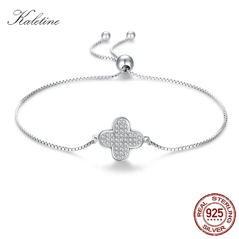 Женские очаровательные браслеты Kaletine из стерлингового серебра 925 пробы с цветком
