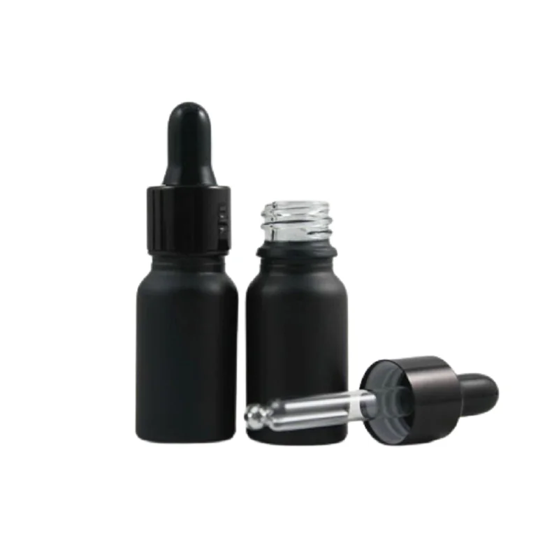 

Glass Dropper Bottle Frost Black Essential Oil Bottles Packaging Container Stoste Vials Essence Dispensing Bottle 5/30ML/100ML