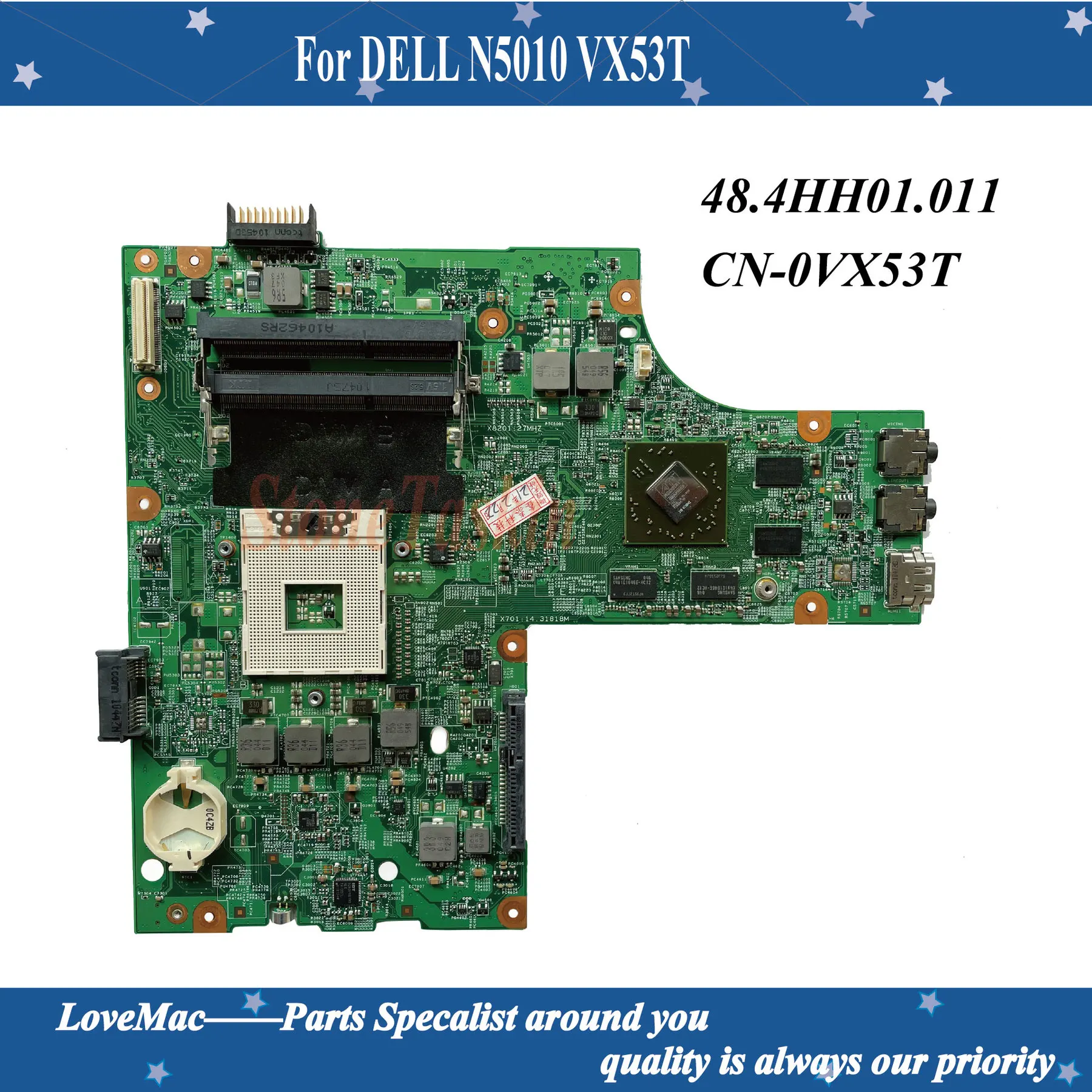 Высокое качество CN 0VX53T 48.4HH01.011 для DELL inspiron 15R N5010 Материнская плата ноутбука HM57 DDR3
