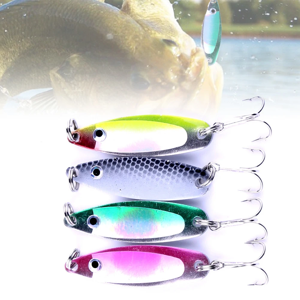 

New Metal Spinner Fishing Lures 5cm/6.5g Artificial Hard Bait Spoon with Ring Treble Hook Spinnerbaits Fishing Tackle Accessorie