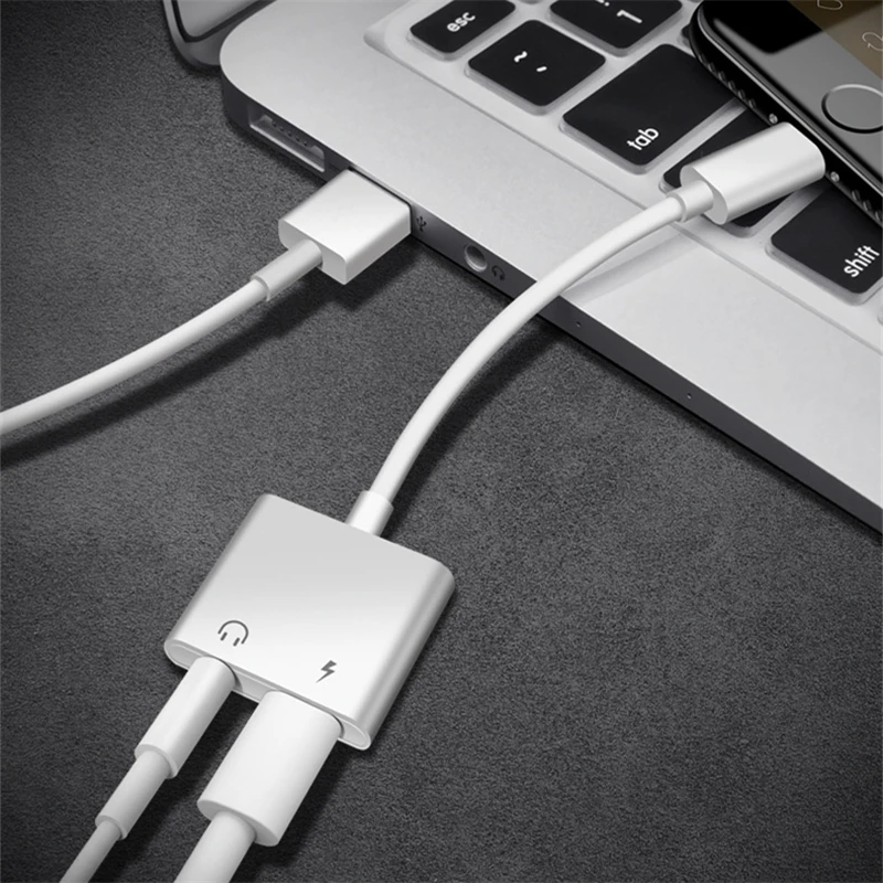 

Lighting to 3.5mm Jack Audio 2 in 1 Adapter for iPhone X XR XS 11 Pro Max 7 8 Plus SE Earphones Converter Charging Connector