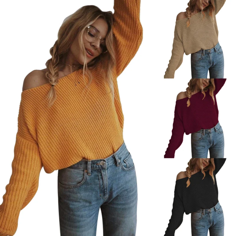 2019 осенне зимние свитера в европейском и американском стиле Женский пуловер с