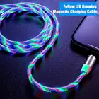 Светодиодный магнитный USB-кабель для передачи данных и зарядки для iPhone 11 Pro Xiaomi Note 10 Mi 9 Pro Lite mi9t CC9 Pro Redmi 8T K20 Pro 8A