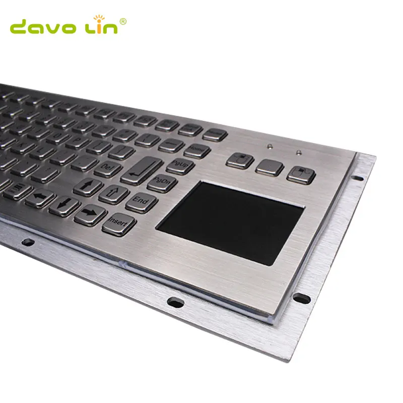 IP65 Rugged Kiosk Metal Industrial Keyboard With Touchpad Function Keys Conductive Rubber Keypad
