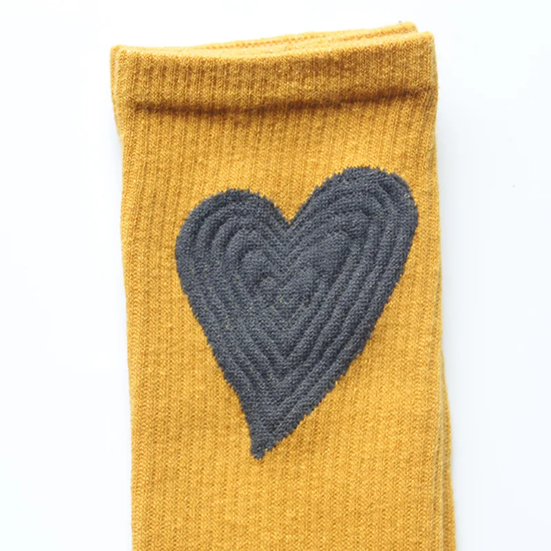 5 pairs Autumn Winter New Trendy Socks Pure Cotton Love Korean Stockings Couple Socks Harajuku Kawaii Korean Fashion Women Sock