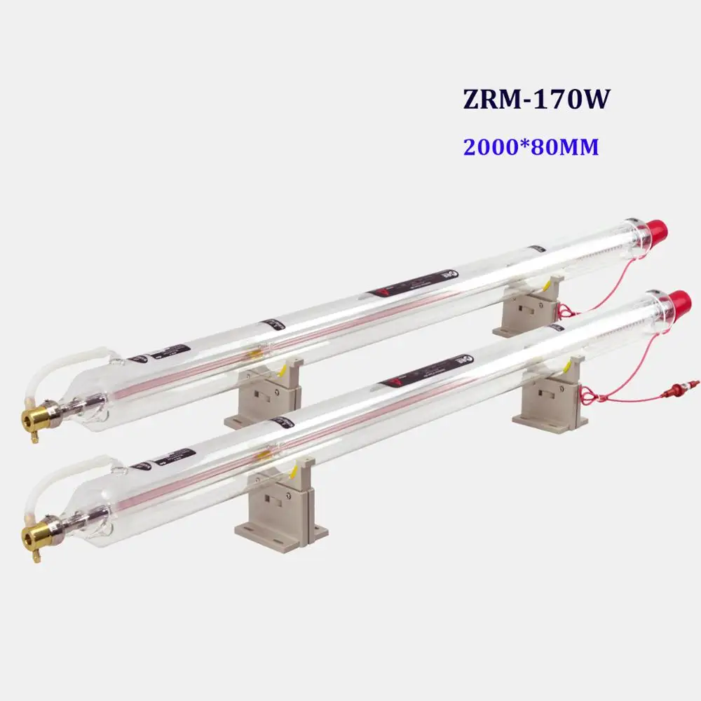 Металлическая головка 170 Вт Co2 лазерная трубка Максимальная мощность 180 Длина 2000