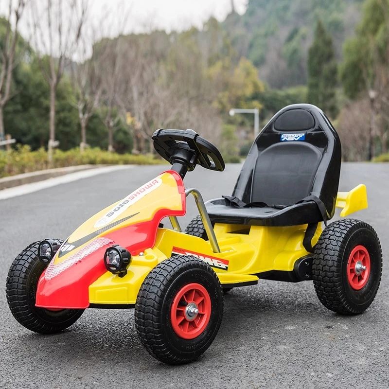 

Children's Electric Car Dual-drive Four-wheel Inflatable Rubber Tire Drive Kart Remote Control Electric Car for Kids Ride