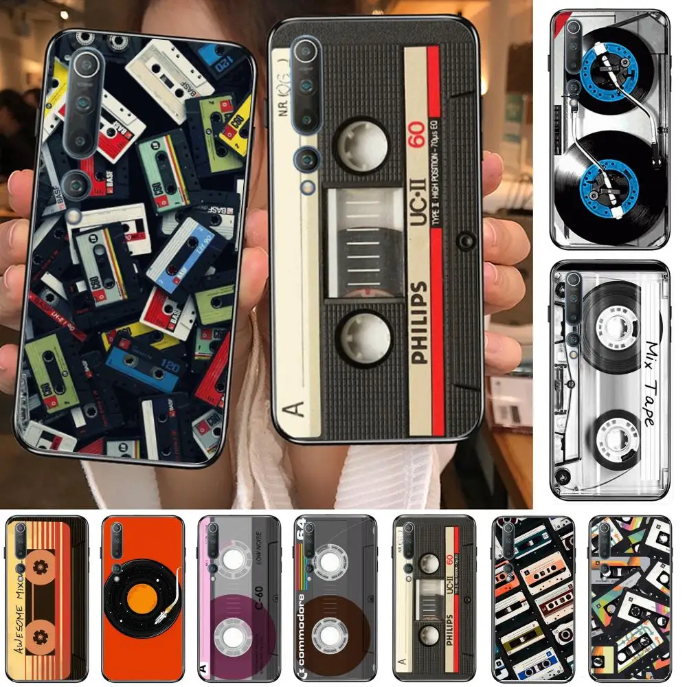 

Fashion music radio tape Phone Case For xiaomi mi11 5g 10 liti Ultra 9Pro SE 3 8 Note Anime Black Cover Silicone Back Pretty tpu