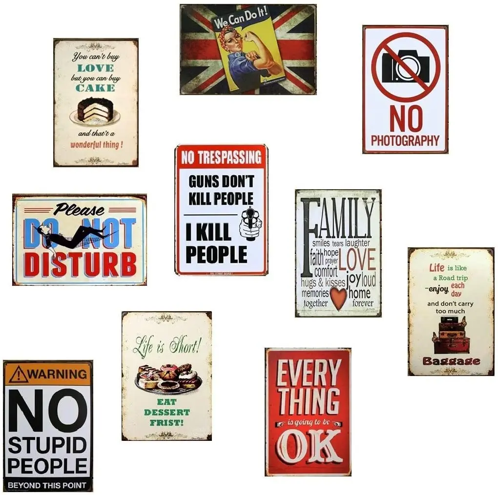 

nobrand Warning Politically Incorrect Tin Metal Sign 8x12inch