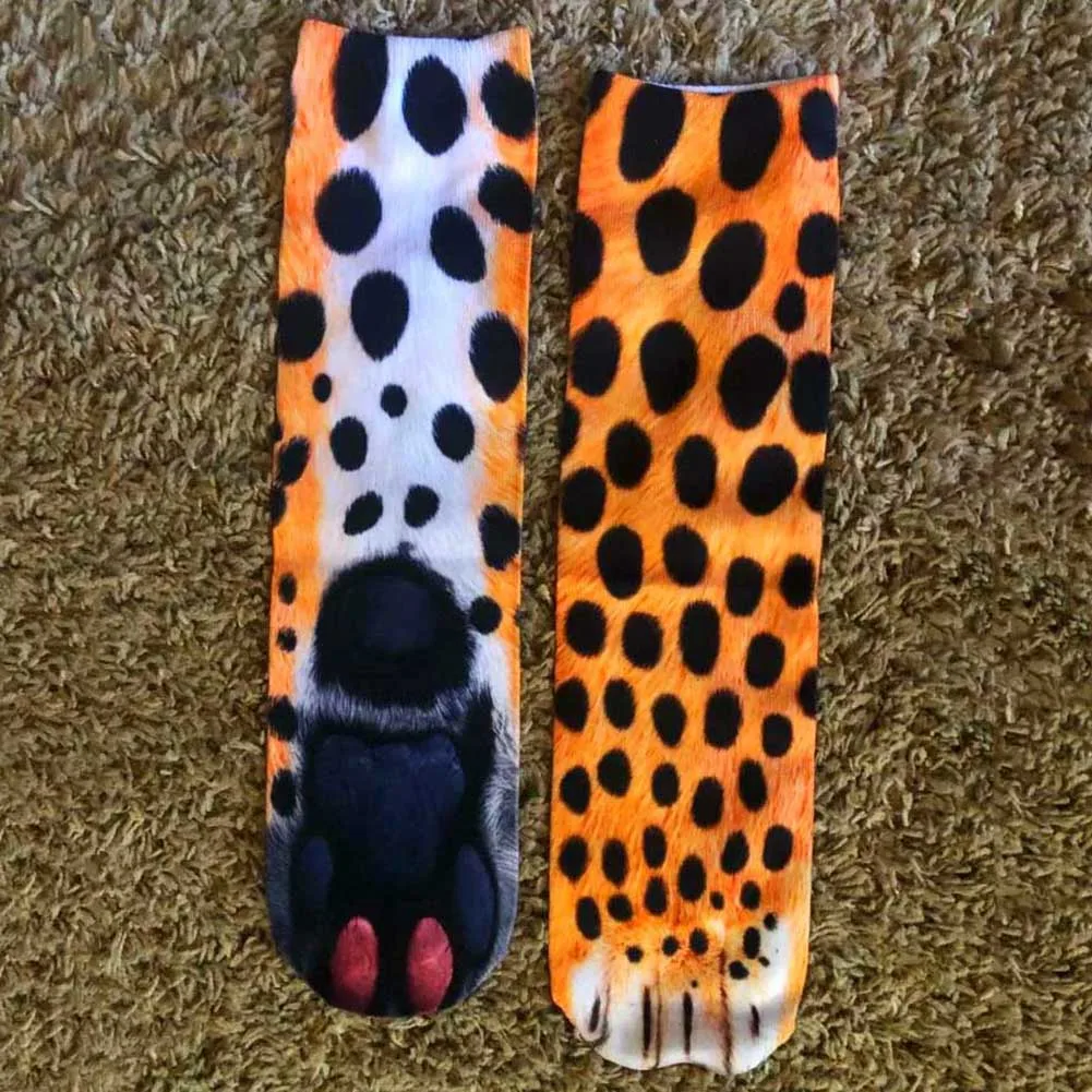 

Parent Child Animal Socks Matching Costume Cat Paw Printed Stockings Eagle Zebra Dinosaur Cheetah Polar Bear Tiger