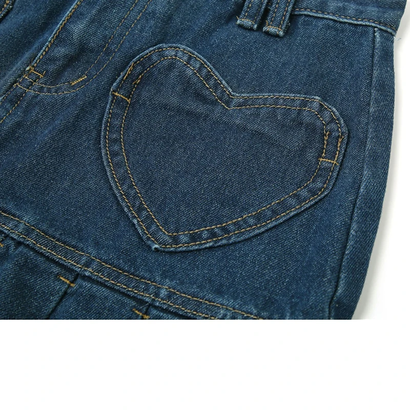 Плиссированная джинсовая юбка Y2k с высокой талией Женская Повседневная голубая